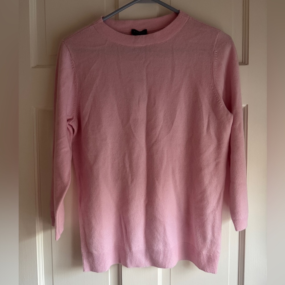 NWT Talbots 100% Cashmere Audrey Light Pink Crew Neck Sweater